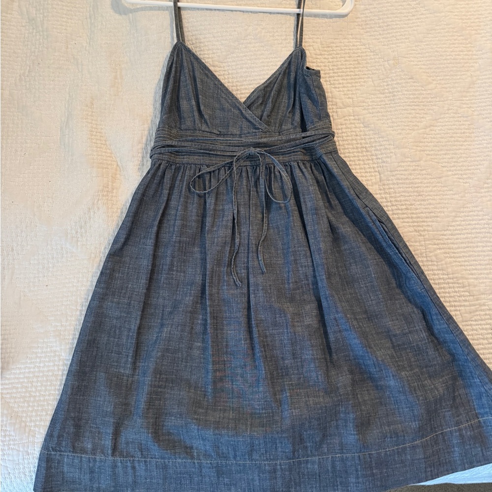 LOFT Charcoal Gray Midi Dress